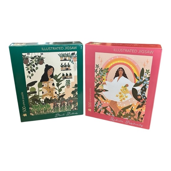Illustrated Jigsaw Puzzle Bundle - Radiate Positivity & Plant Babies- 500 pieces - Picture 1 of 4